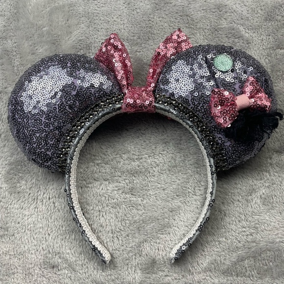 Disney Eeyore Minnie Mouse Custom Made Sequins Ears Headband Adult Size - Picture 6 of 7